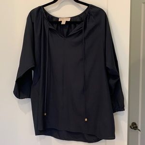 Michael Kors tunic navy peasant shirt